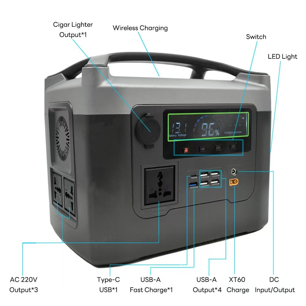 Outdoor Power Generator - OEM ODM 500W 600W LiFePO4 MPPT
