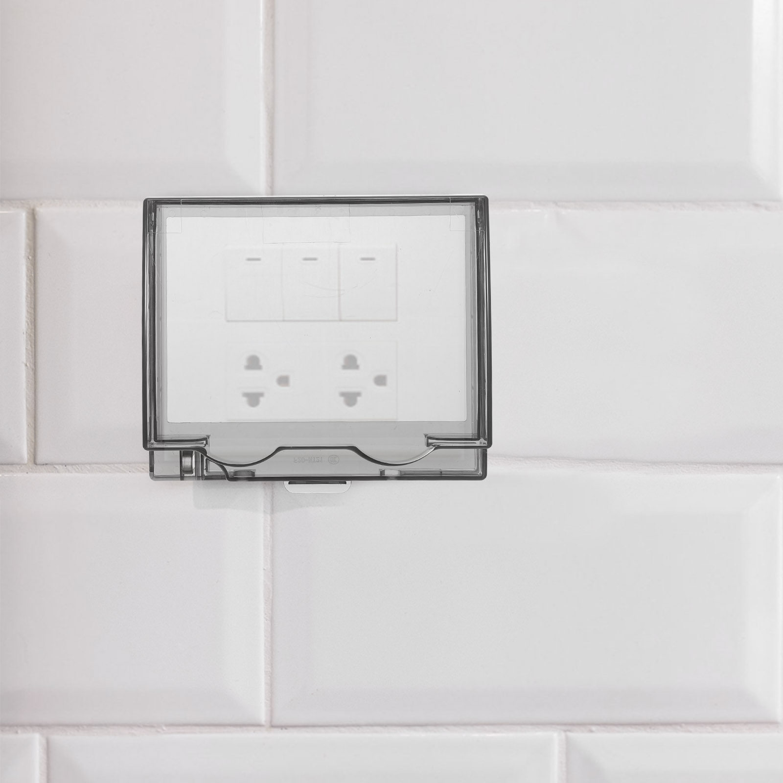 Outdoor Power Socket With Lock - 86 Type Adhesive Waterproof Socket Cover