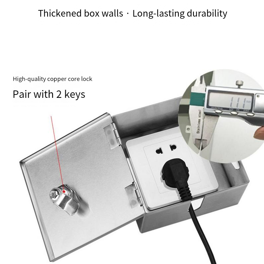 Outdoor Power Socket With Lock - Stainless Steel Outdoor Electric Box Lock