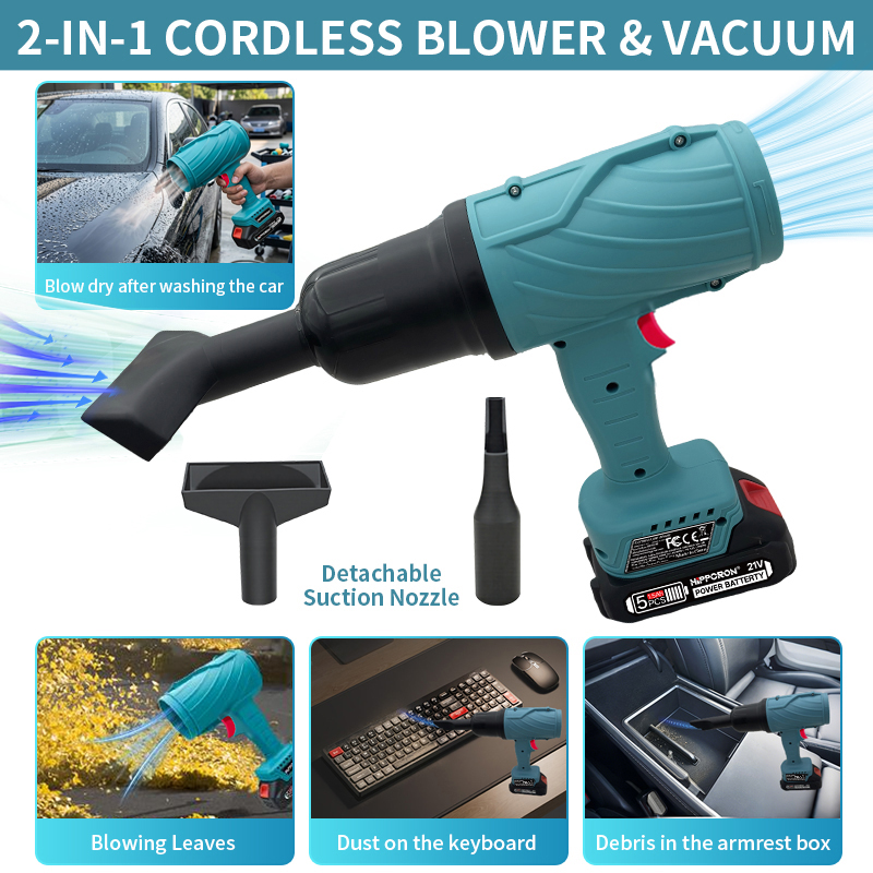 Leaf Blower Cordless - HIPPCRON Cordless Leaf Blower, High-Power Turbo