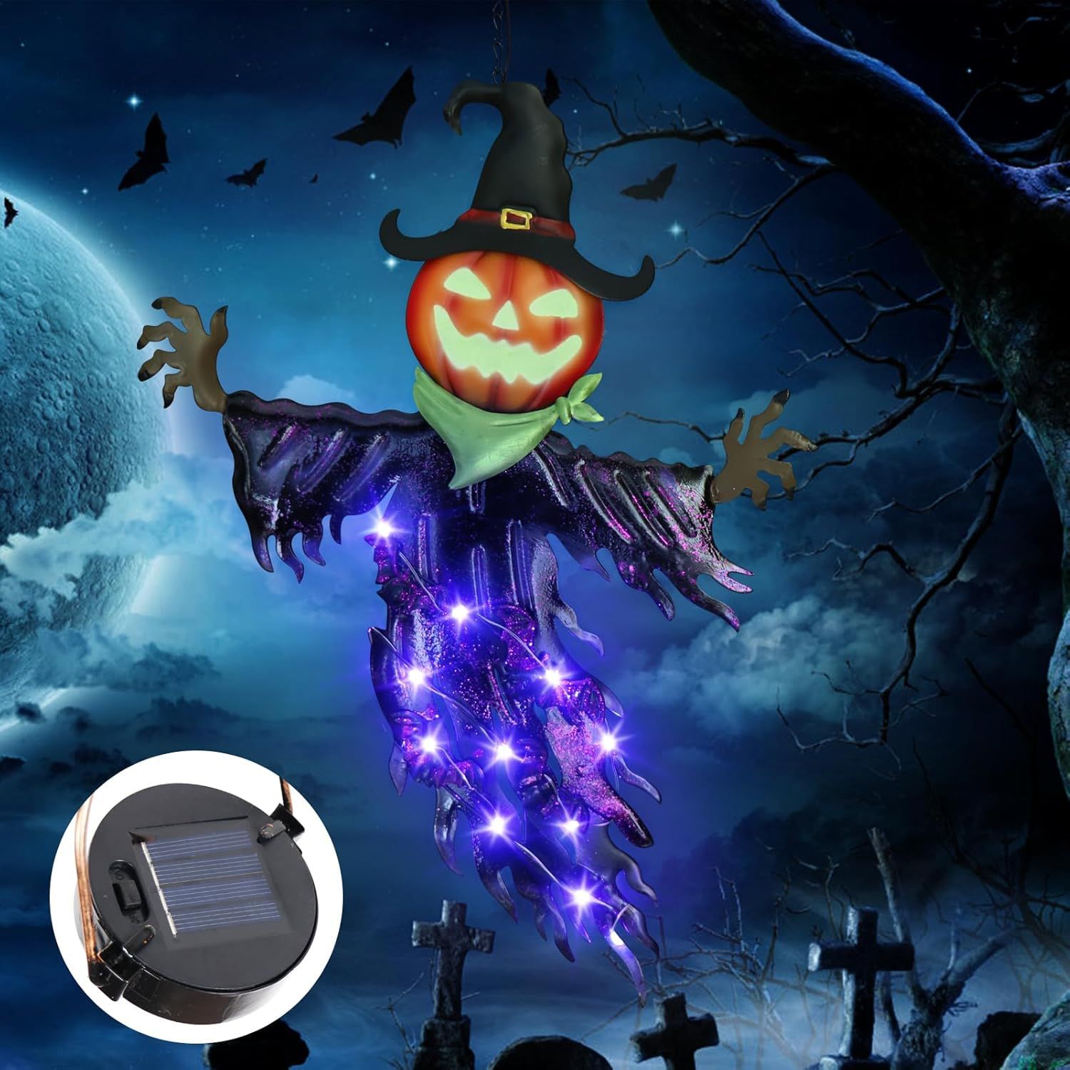 Outdoor Power For Christmas Lights - Solar Halloween Metal Hanging Decorations Outdoor,