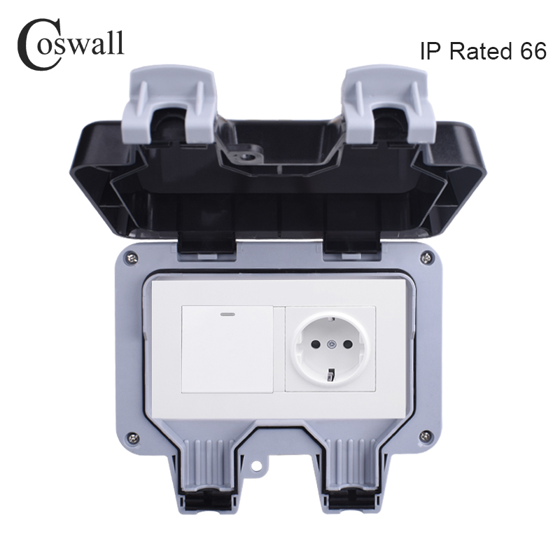 Coswall IP66 Weatherproof Wate - Outdoor Power Outlet Waterproof recension och pris