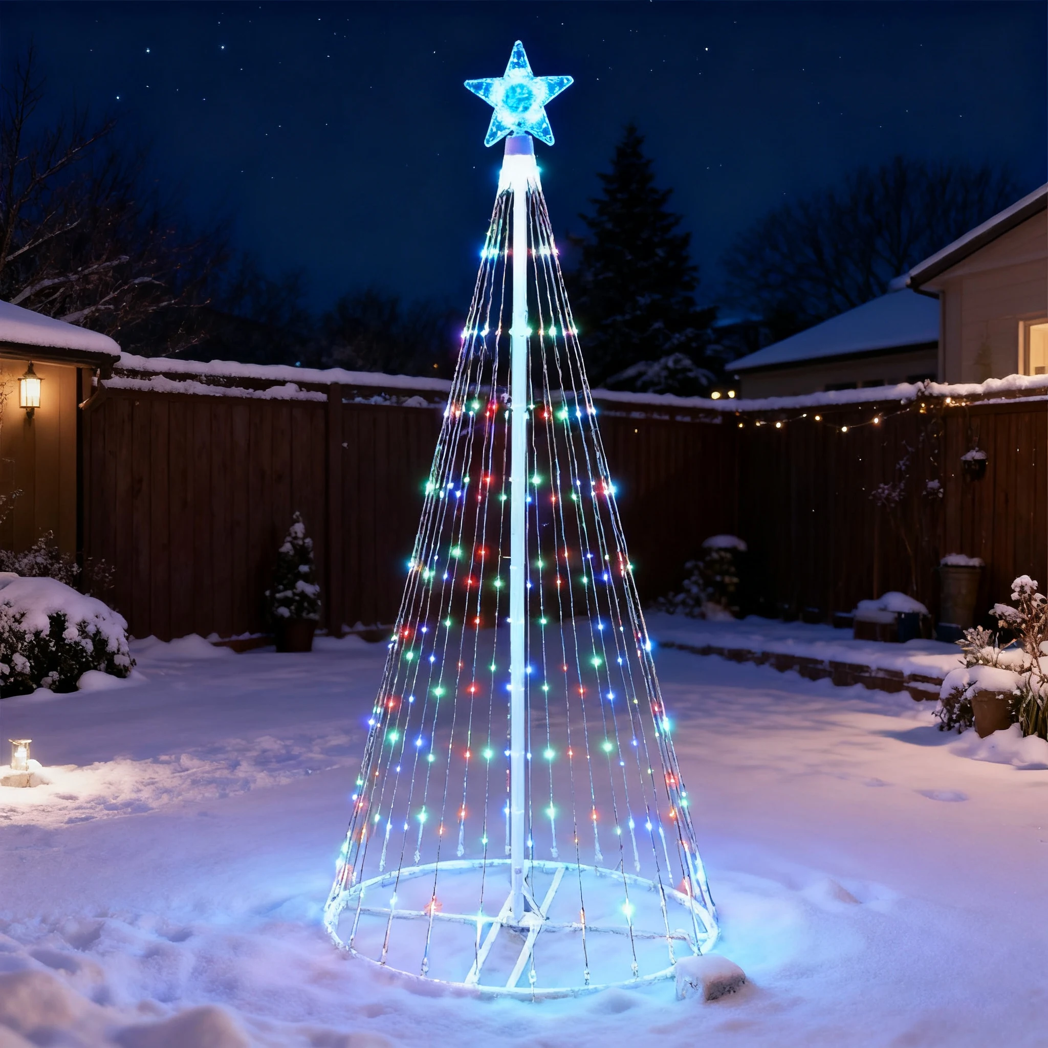 Solar-Powered LED Waterfall St - Outdoor Power For Christmas Lights recension och pris