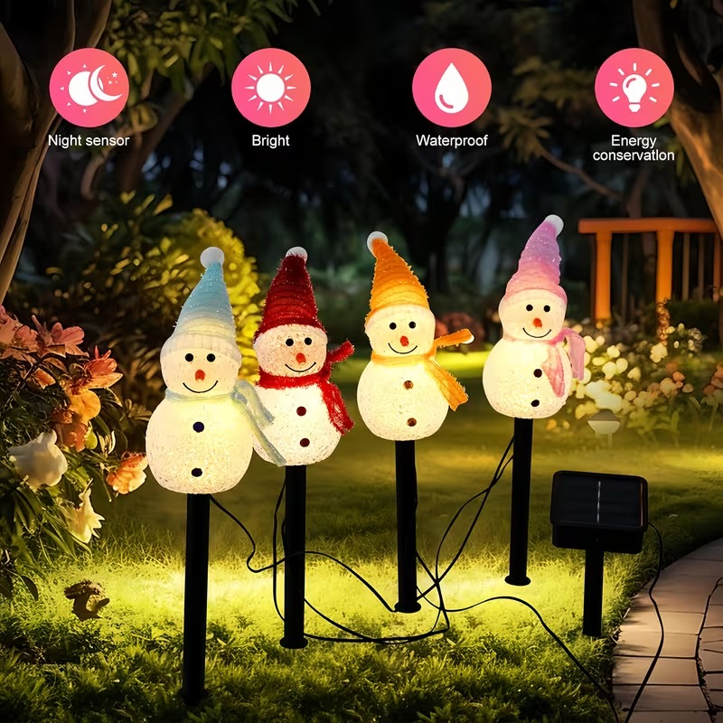 1-4PCS Christmas Solar Powered - Outdoor Power For Christmas Lights recension och pris