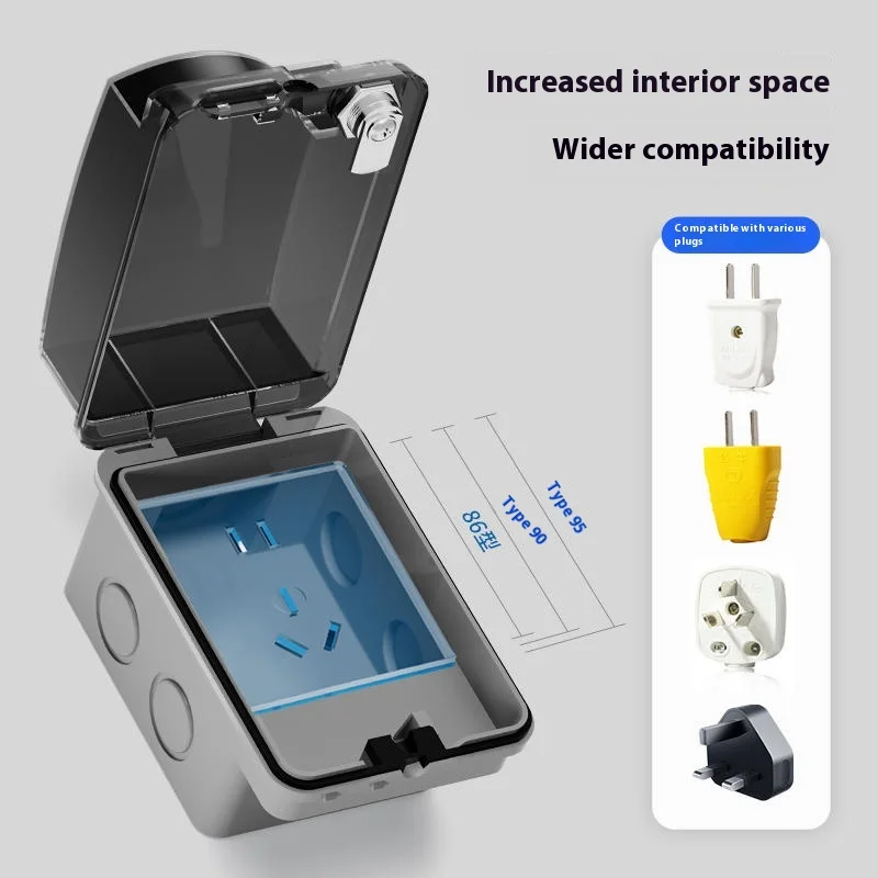 Outdoor 86 Type Open-mounted S - Outdoor Power Socket With Lock recension och pris