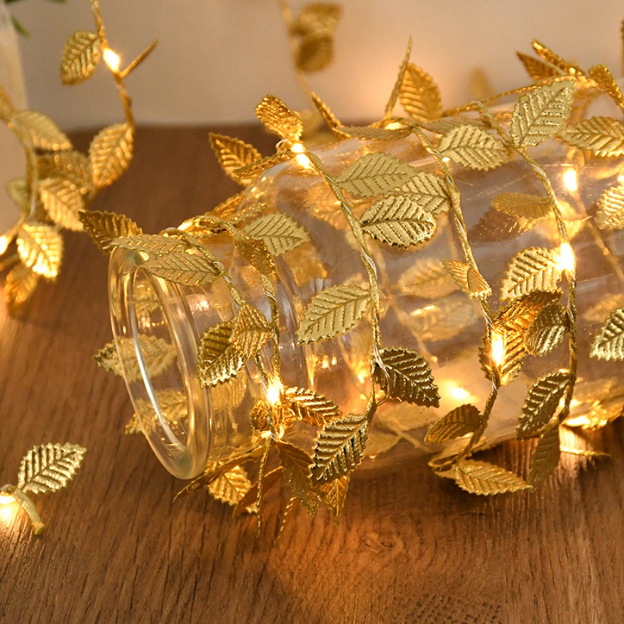 Golden Leaf Rattan Copper Wire - Outdoor Power For Christmas Lights recension och pris
