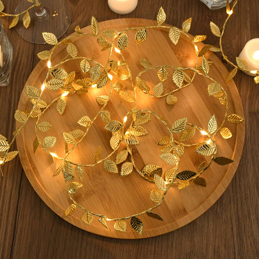 Golden Leaf Rattan Copper Wire - Outdoor Power For Christmas Lights recension och pris