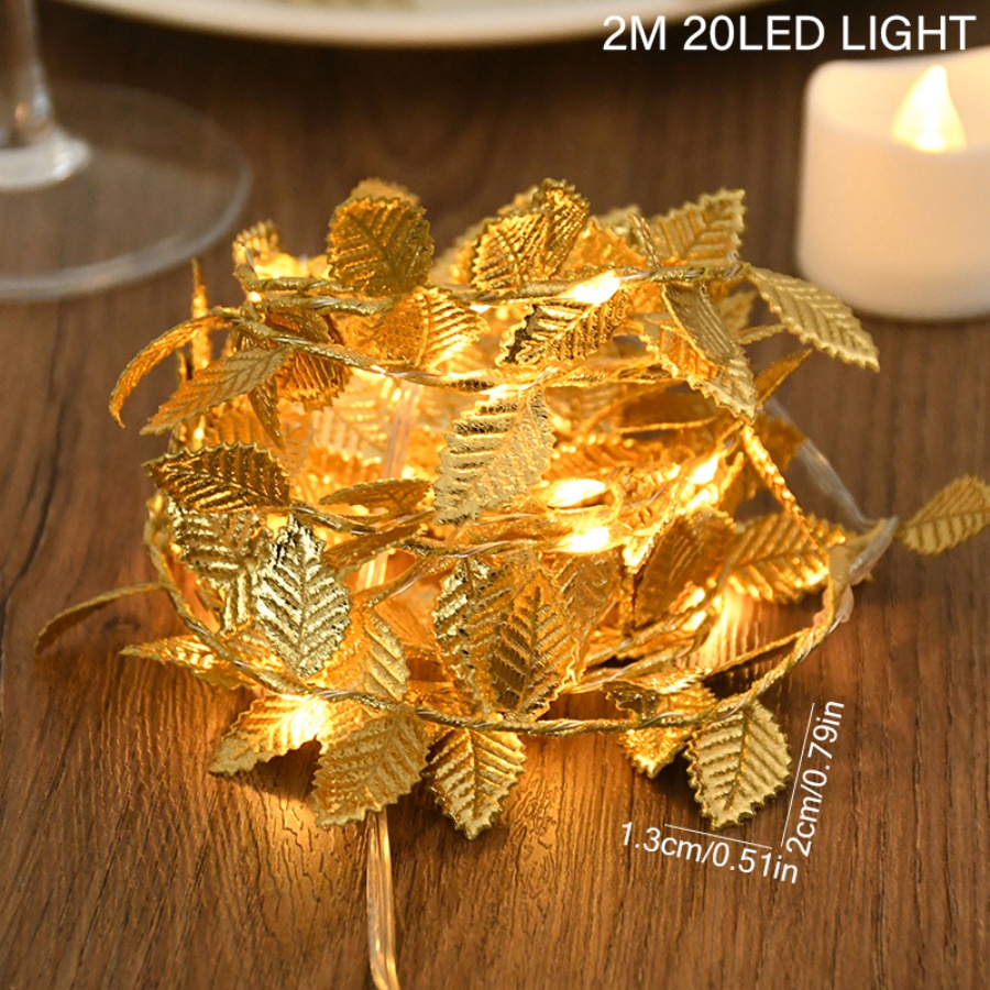 Golden Leaf Rattan Copper Wire - Outdoor Power For Christmas Lights recension och pris