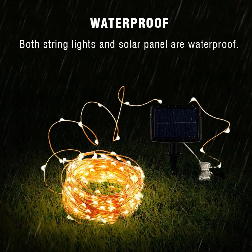 Solar String Fairy Lights 12m  - Outdoor Power For Christmas Lights recension och pris