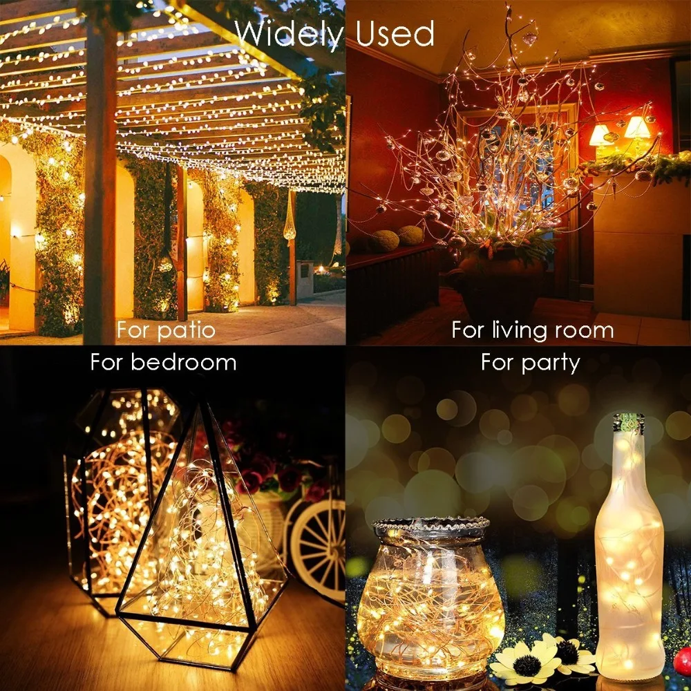 Solar String Fairy Lights 12m  - Outdoor Power For Christmas Lights recension och pris