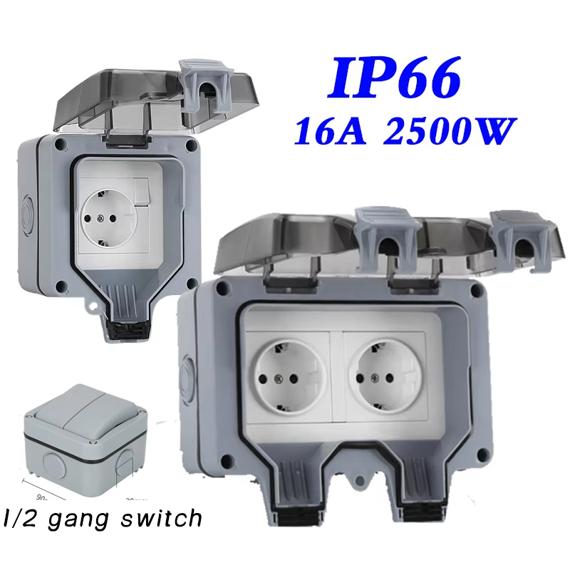 EU KR Outdoor Wall Waterproof  - Outdoor Power Outlet Waterproof recension och pris