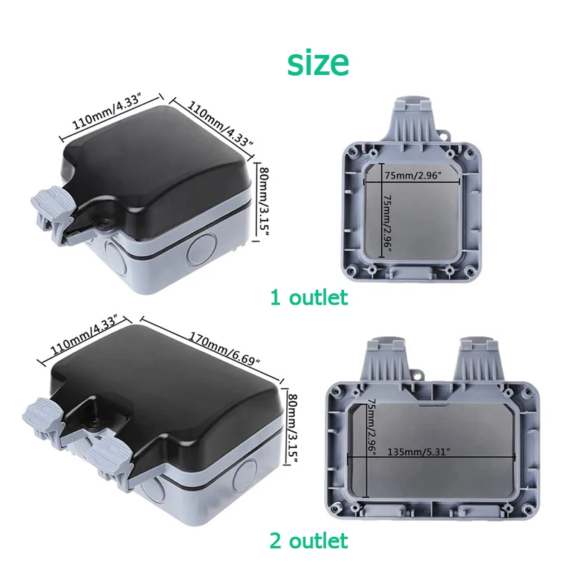 EU KR Outdoor Wall Waterproof  - Outdoor Power Outlet Waterproof recension och pris
