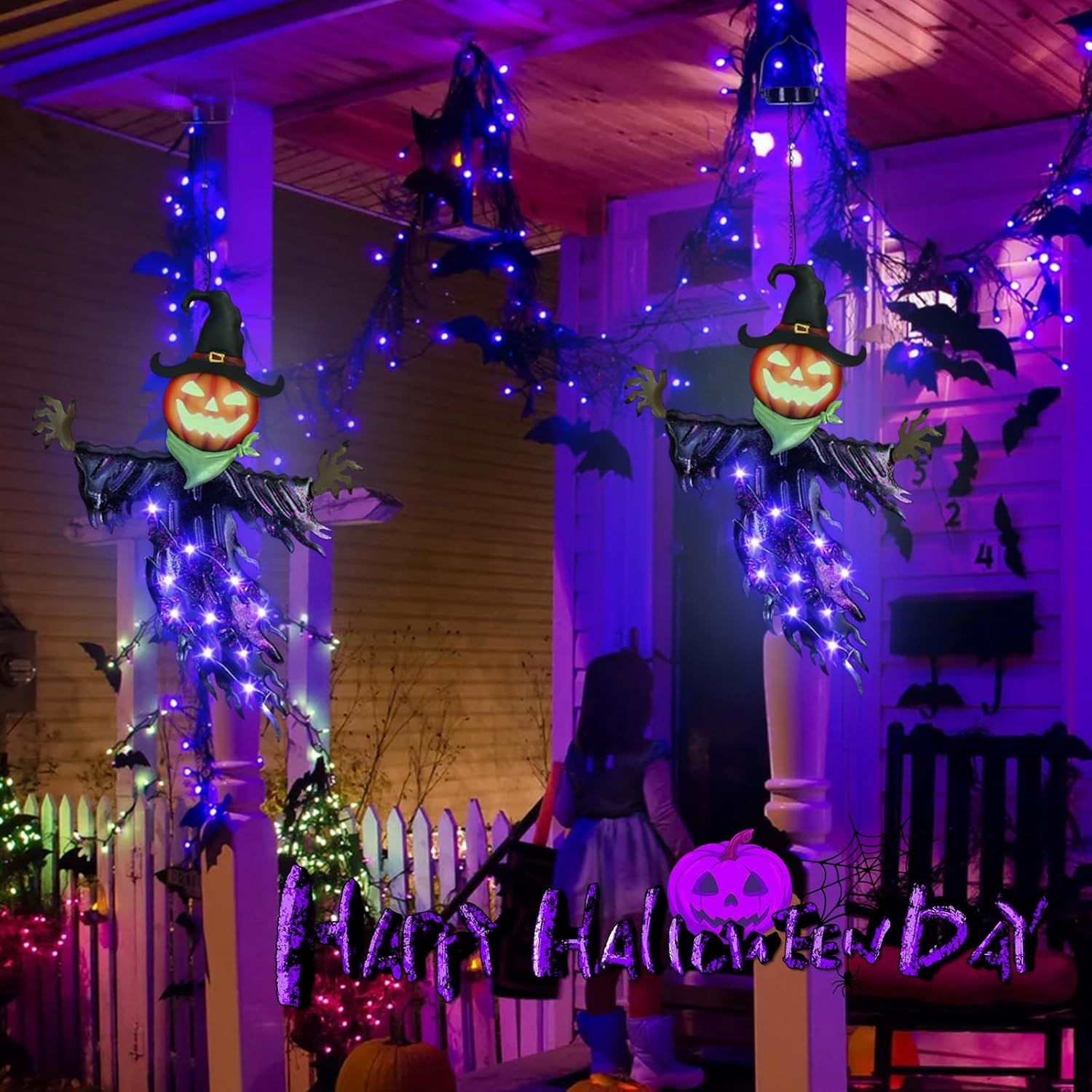 Solar Halloween Metal Hanging  - Outdoor Power For Christmas Lights recension och pris